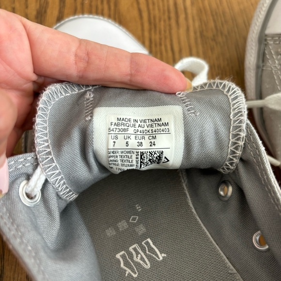 Converse Chuck Taylor All Star Dainty Grey Stitched Pattern Womens Size 7 - Picture 2 of 12